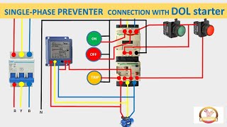 singlephase preventer connection with DOL stater [upl. by Halonna]