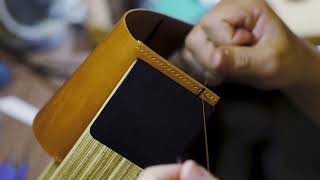 Hand stitching leather \\ Saddle Stitching Leather Goods [upl. by Franzoni]