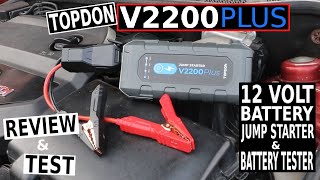 TOPDON V2200 JUMP STARTER amp BATTERY TESTER Review amp Test [upl. by Olaf887]