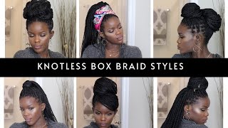 12 EASY KNOTLESS BOX BRAID STYLES [upl. by Merril]