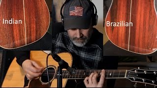 Brazilian Rosewood Vs Indian Rosewood  Taylor Guitar Comparison [upl. by Thorny]