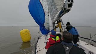 Joyride J92s Cardiff Bay Yacht Club Regatta  locking through barrage with dredger [upl. by Tiffany948]