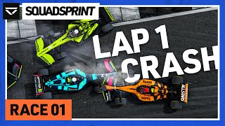 OPENING LAP CHAOS  SquadSprint Race 1 by MOBIUZ [upl. by Anires37]