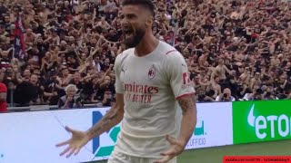 SassuoloMilan 03  Doppietta di OLIVIER GIROUD  Radiocronaca di Francesco Repice 2252022 [upl. by Ahsik]