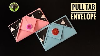 PULL TAB ENVELOPE  DIY Origami Tutorial by Paper Folds 713 💞 [upl. by Amrac]