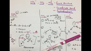 NO2  NO2 NO2 Lewis dot structure Identification of Coordinate Bond and hybridisation [upl. by Debarath]