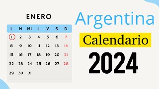 FERIADOS 2024 CALENDARIO DE ARGENTINA [upl. by Leahkim813]