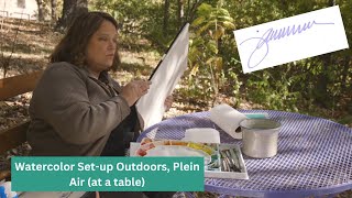 Watercolor Setup Outdoors Plein Air at a table [upl. by Aeynod]