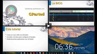 Gestionar particiones Windows o Linux mediante GParted mediante un USB Live [upl. by Blondelle]