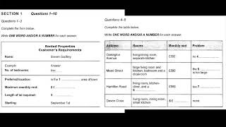 Rented Properties Customers Requirements  IELTS LISTENING TEST  SECTION1 [upl. by Ettenoj]