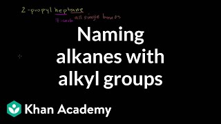 Naming alkanes with alkyl groups  Organic chemistry  Khan Academy [upl. by Ferrell]