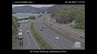 M1 Pacific Motorway at Hawkesbury River Bridge  2024Jan04  Australia [upl. by Jarlen]