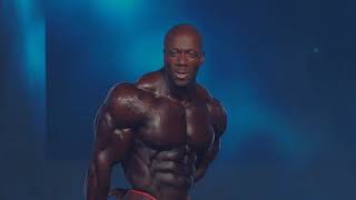 Shawn Rhoden Posing at 2018 Mr Olympia Finals [upl. by Nyladam]