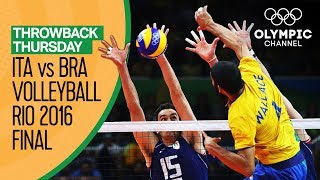 Italy vs Brazil – Mens Volleyball Gold Medal Match at Rio 2016  Throwback Thursday [upl. by Novaelc537]