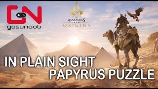 Assassins Creed Origins In Plain Sight Papyrus Puzzle [upl. by Hastings]