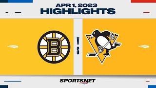 NHL Highlights  Bruins vs Penguins  April 1 2023 [upl. by Naujit]