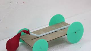 Balloon powered car Very simple projects for kids [upl. by Herbst]