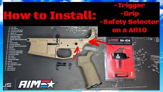 Install Trigger Grip and Safety Selector on a AR10  Aero Precision M5 [upl. by Erdua]