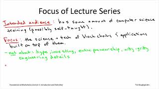 Foundations of Blockchains Lecture 11 Focus of Lecture Series  a Little Hype [upl. by Leohcin]