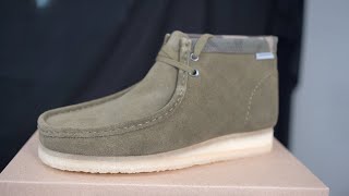 Clarks Originals x Carhartt Wallabee Boot Unboxing review amp on feet [upl. by Llemor780]