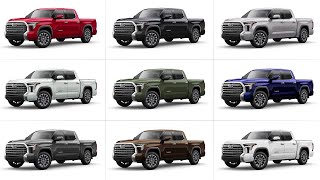 New 2022 Toyota Tundra COLORS and Trims  Detailed Comparison [upl. by Atirma314]