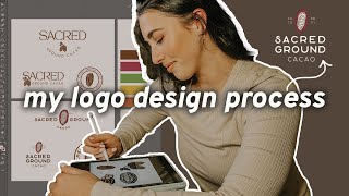 HOW I DESIGN CUSTOM LOGOS Procreate Tutorial [upl. by Nosnevets288]