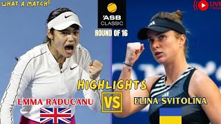 Emma Raducanu vs Elina Svitolina  ASB Classic Tennis 2024 Round of 16  Highlights [upl. by Steffi]