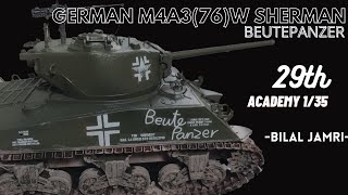 German Beutepanzer M4A376W Sherman 135 Academy [upl. by Petigny724]