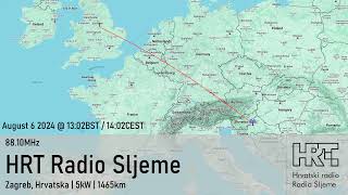 SporadicE FM DX 06082024 8810MHz HRT Radio Sljeme in Hrvatska from the UK [upl. by Orodoet]