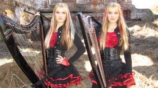 IRON MAIDEN  Fear of the Dark Harp Twins ELECTRIC HARP METAL [upl. by Rovner]