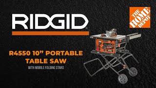 RIDGID R4550 10” Pro Jobsite Table Saw and Folding Stand [upl. by Anwahsad]