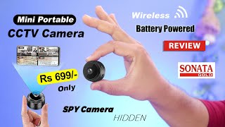 Mini wireless spy cctv camera with battery and WiFi  SONATA GOLD WiFi CCTV Security Camera review [upl. by Ahsrats]