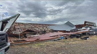 Severe storm rips through Nyssa Idaho causing damage to property [upl. by Becht]