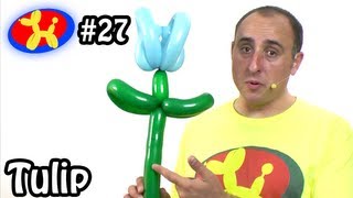 Two Balloon Tulip Flower  Balloon Animal Lessons 27 [upl. by Lalage999]