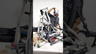 Chassis painting  Sandblasting yamaha yamaharx100 motorcycle [upl. by Aliahs]