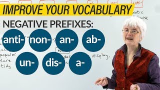 Negative Prefixes in English UN DIS NON A AB AN ANTI [upl. by Stace]