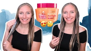 LOREAL ELVIVE DREAM LENGTHS HAIR MASK DEMO AND REVIEW [upl. by Ymot]