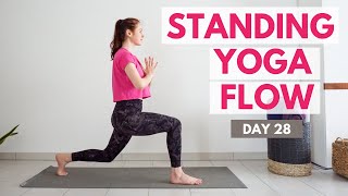 10 min STANDING MORNING YOGA FLOW  Yoga without mat  30 Day Morning Yoga Challenge  DAY 28 [upl. by Holmes]