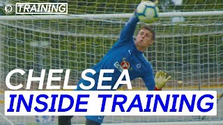 Kepa Arrizabalaga  Incredible Training Saves On First Day  Inside Training  Chelsea FC [upl. by Aihtnys184]