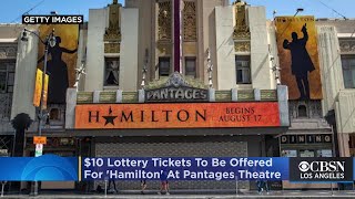 Limited Number Of 10 Lottery Tickets To Be Offered For Hamilton At Pantages Theatre [upl. by Calmas]