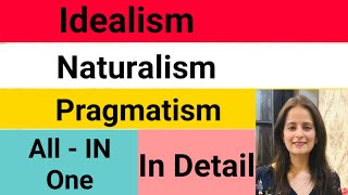 Idealism Naturalism Pragmatism Philosophy of EducationBEdMEdCTETTETsWestern philosophy [upl. by Nahtnamas]