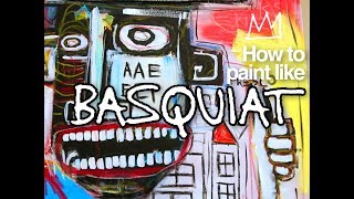 Basquiat Painting Live Street Graffiti [upl. by Anaeed864]