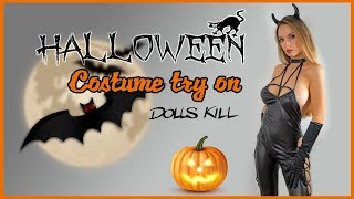 HALLOWEEN COSTUMES TRY ON HAUL FROM DOLLS KILL  REVIEW🎃🤡👻 [upl. by Celio]