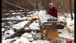 Granberg Alaskan MillGetting the System DownMartins Old Off Grid Log Cabin253 [upl. by Lyris]