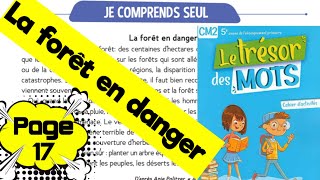 La forêt en danger  page 17   je comprends seul  le trésor des mots CM2  cahier dactivités [upl. by Kirimia24]