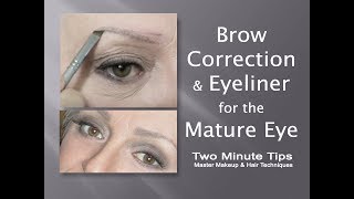 Brow Correction amp Eye Liner for the Mature Eye [upl. by Tiler560]