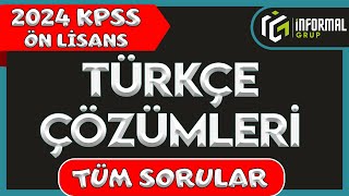 2024 KPSS Ön Lisans Türkçe Soruları ve Çözümleri  Tüm Sorular [upl. by Lapides]