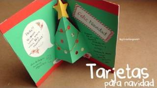 Tarjetas para Navidad  3 estilos Popup 3D y Sencillo [upl. by Ojibbob711]