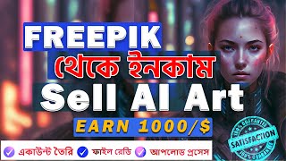 Earn Money With AI Photo Selling  Sell AI art on Freepik  Become a Freepik Contributor 2024 [upl. by Armstrong]