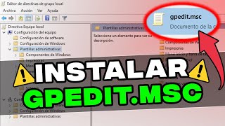 Instalar gpeditmsc en cualquier version de Windows 10 Editor de directivas de grupo local [upl. by Rosemary]